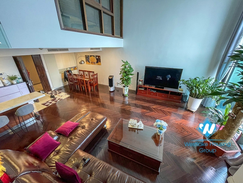 Three-bedroom duplex apartment for rent in Hoang Thanh Tower.